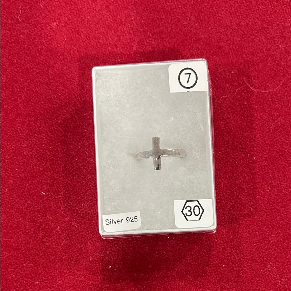 Silver 925 Women's Cross Ring